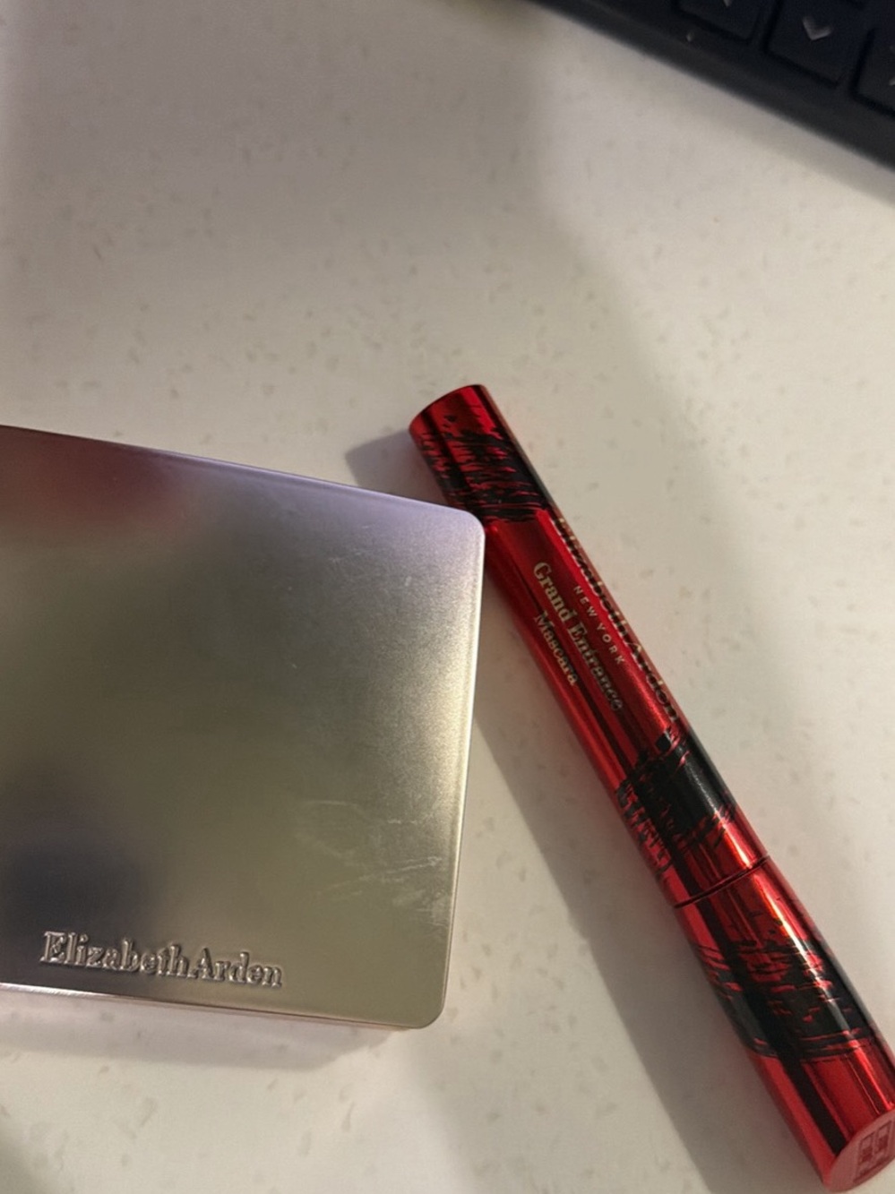 Elizabeth Arden bronzer, and full-size mascara